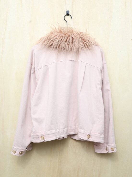 Lou & Grey Pink Faux Fur Utility Jacket XXL